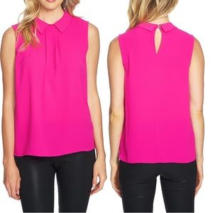 CeCe Collared Pleat Front Blouse